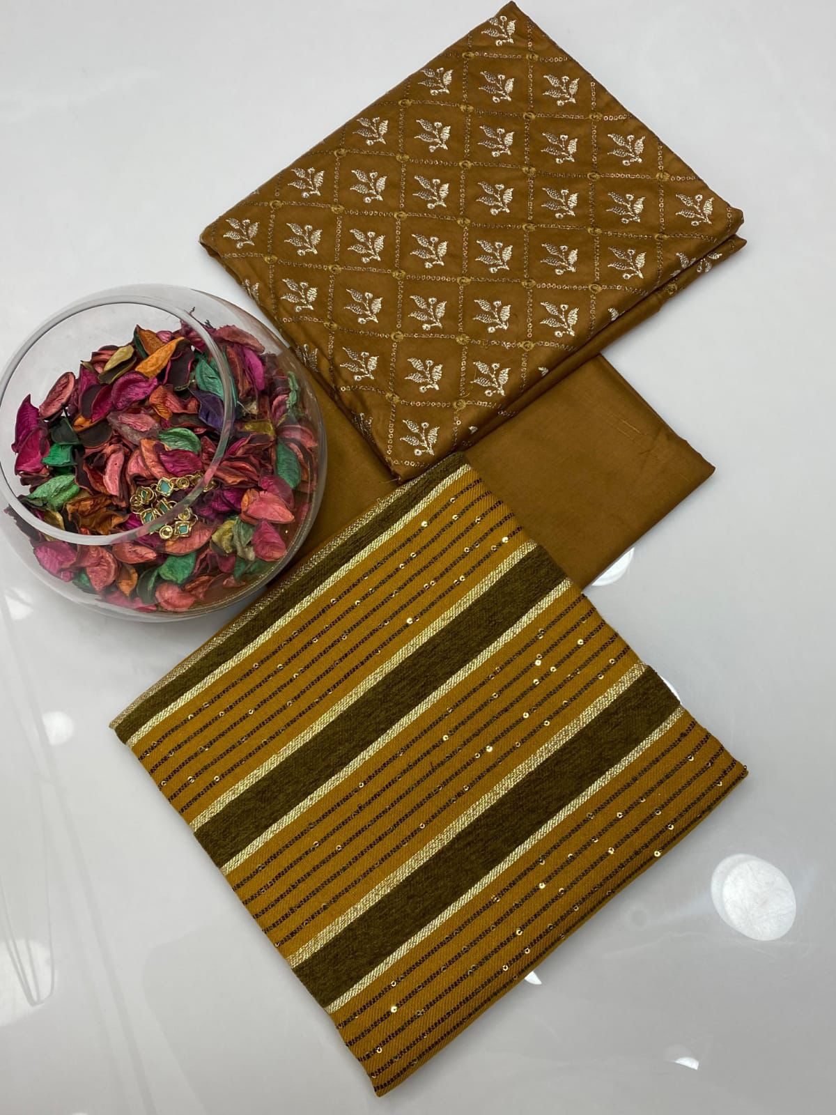 *Premium Embroidered Linen Suit with Pashmina Wool Shawl – 3 Piece Winter Collection