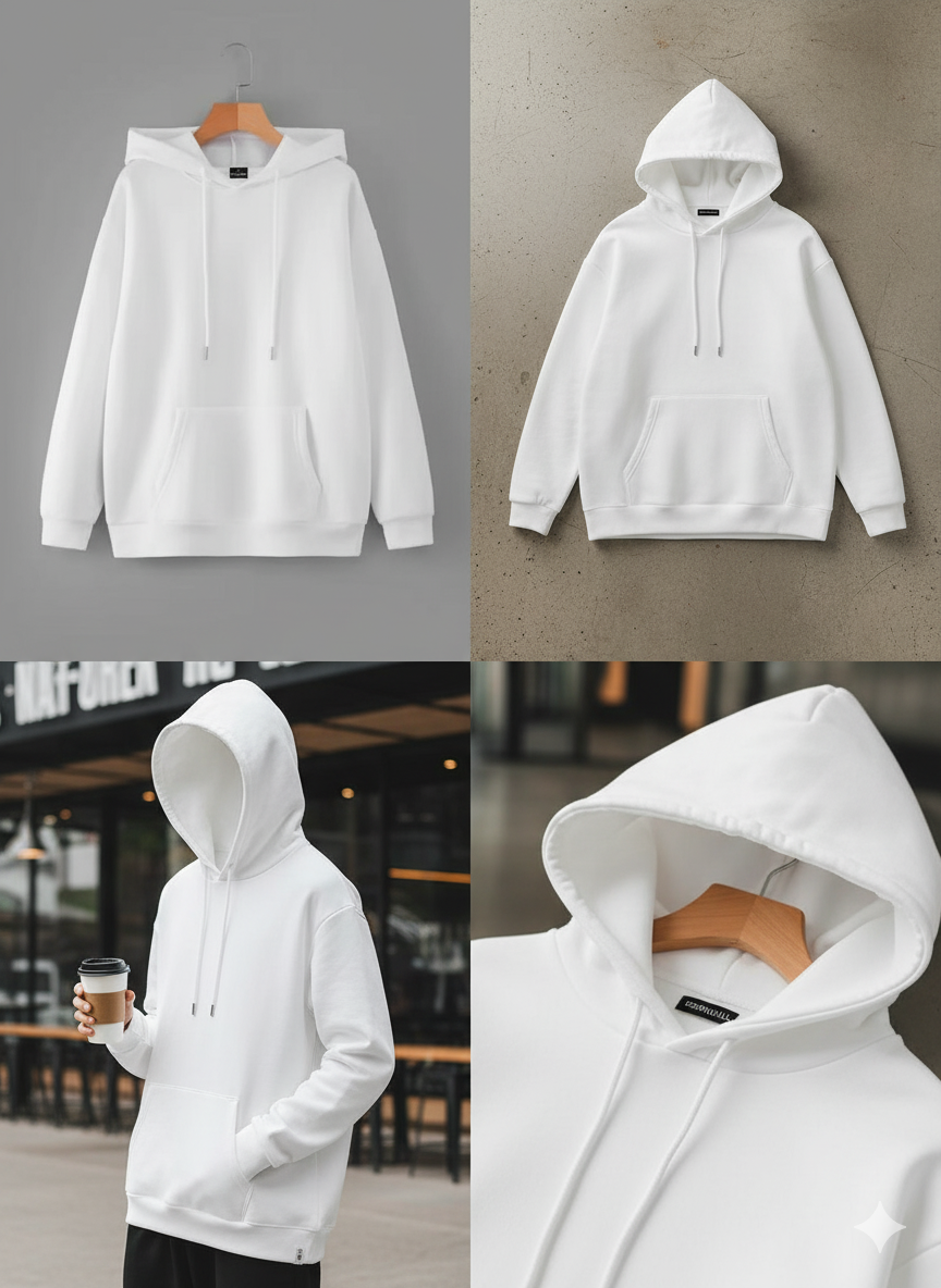 1 Pc Men's Fleece Plain Hoodie