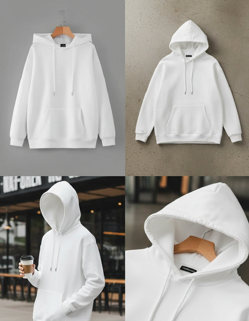 1 Pc Men's Fleece Plain Hoodie