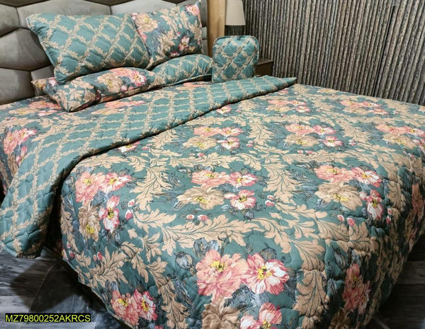 7 Pcs Cotton Printed Double Bed Comforter Set
