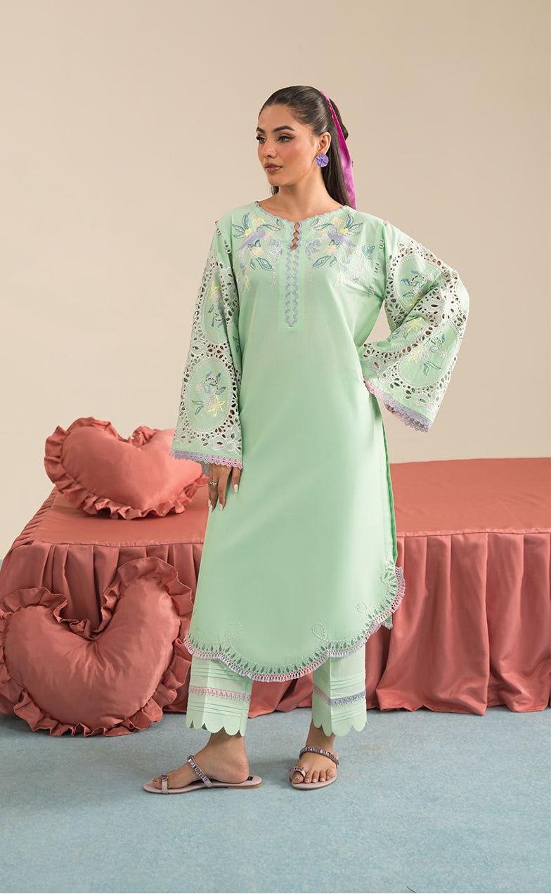 Winter's Collection – Dhanak 2PC Embroidered Set | Airjet Dhanak Embroidered