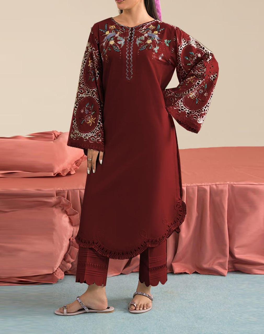 Winter's Collection – Dhanak 2PC Embroidered Set | Airjet Dhanak Embroidered