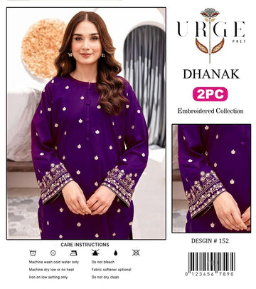 Winter's Collection – Dhanak 2PC Embroidered Set | Airjet Dhanak Embroidered