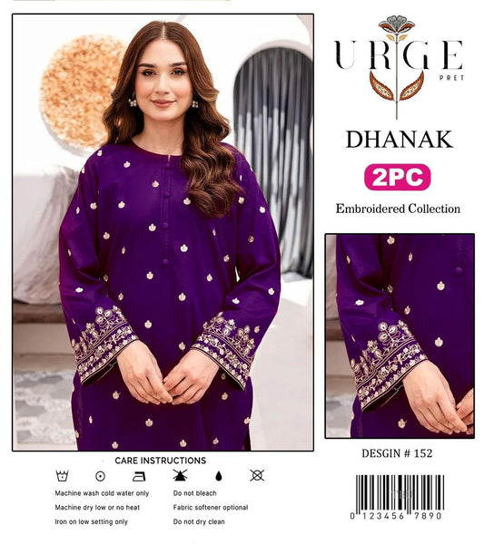 Winter's Collection – Dhanak 2PC Embroidered Set | Airjet Dhanak Embroidered