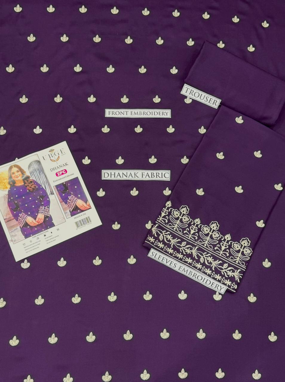 Winter's Collection – Dhanak 2PC Embroidered Set | Airjet Dhanak Embroidered