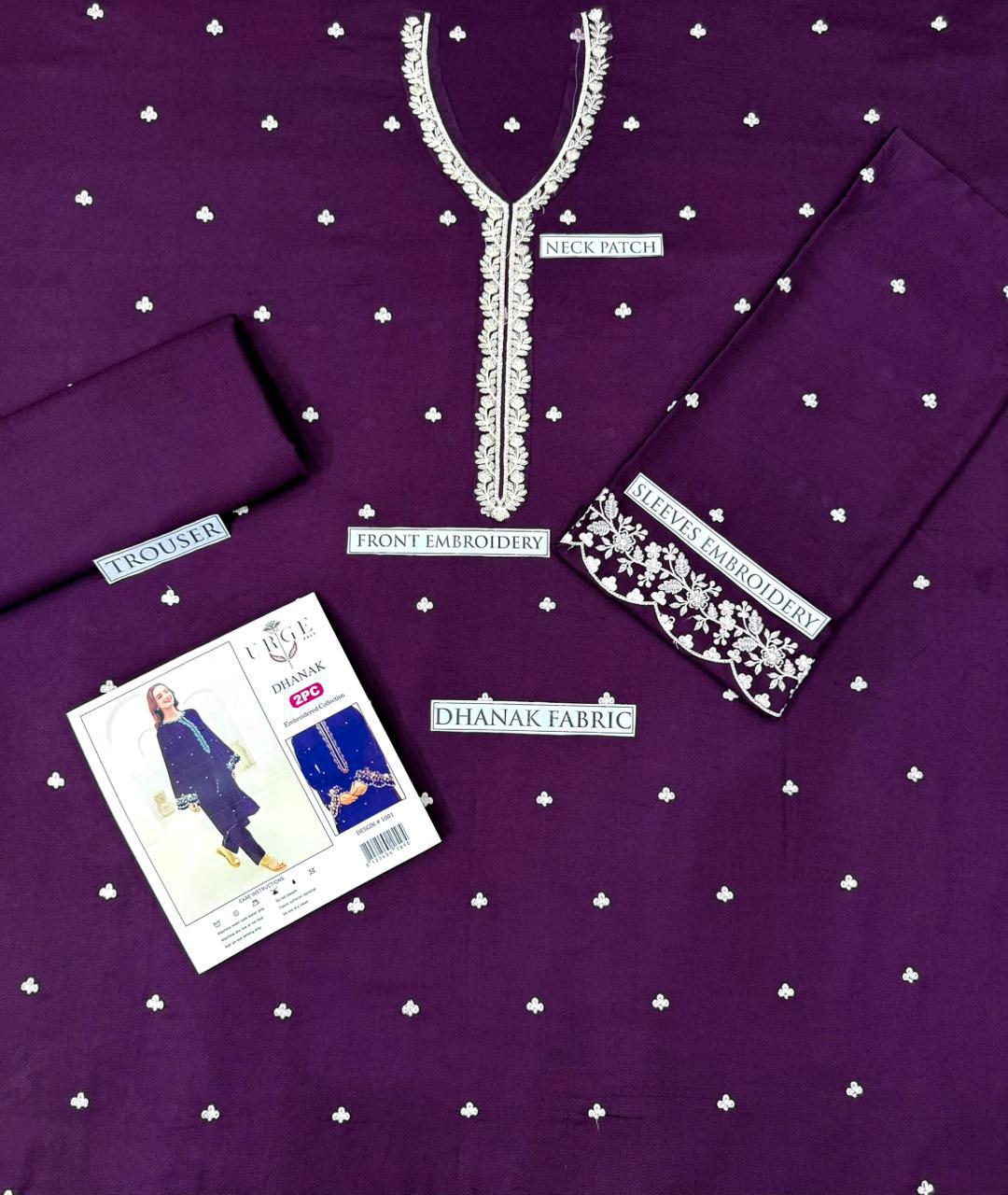 Winter's Collection – Dhanak 2PC Embroidered Set | Airjet Dhanak Embroidered