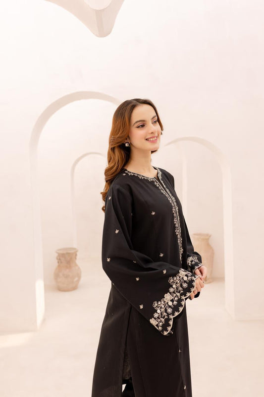 Winter's Collection – Dhanak 2PC Embroidered Set | Airjet Dhanak Embroidered
