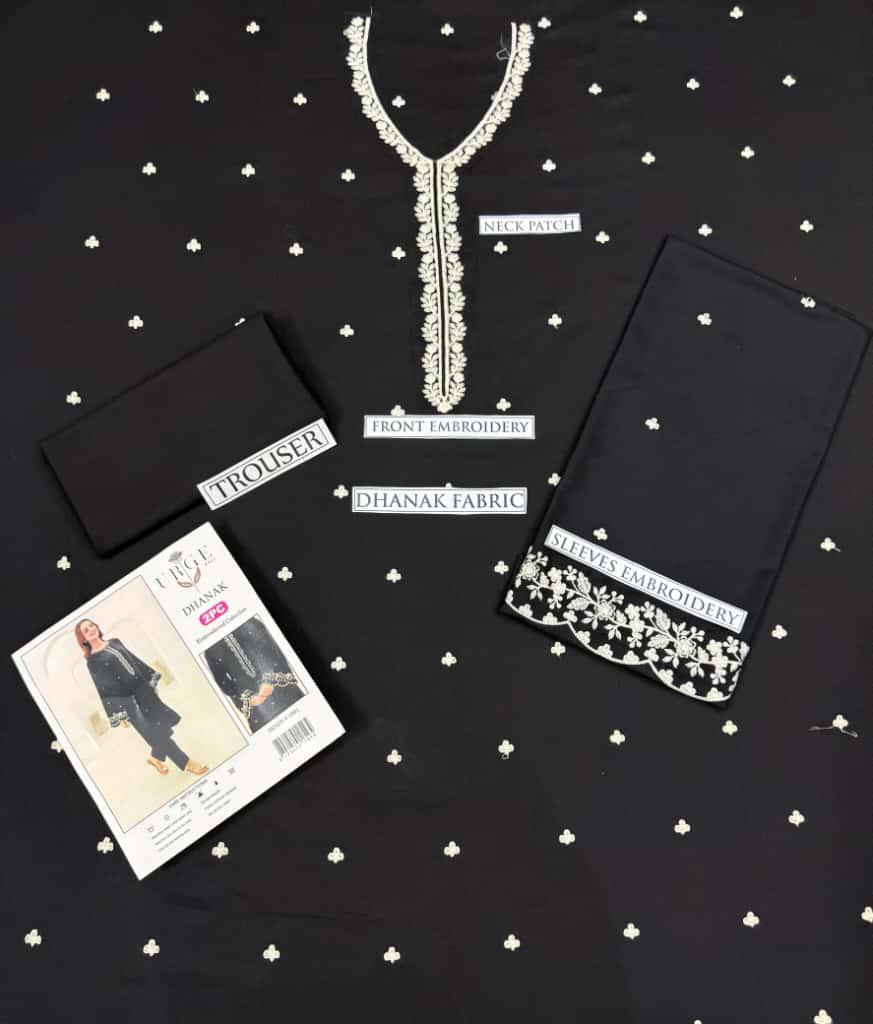 Winter's Collection – Dhanak 2PC Embroidered Set | Airjet Dhanak Embroidered