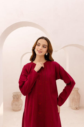 Winter's Collection – Dhanak 2PC Embroidered Set | Airjet Dhanak Embroidered